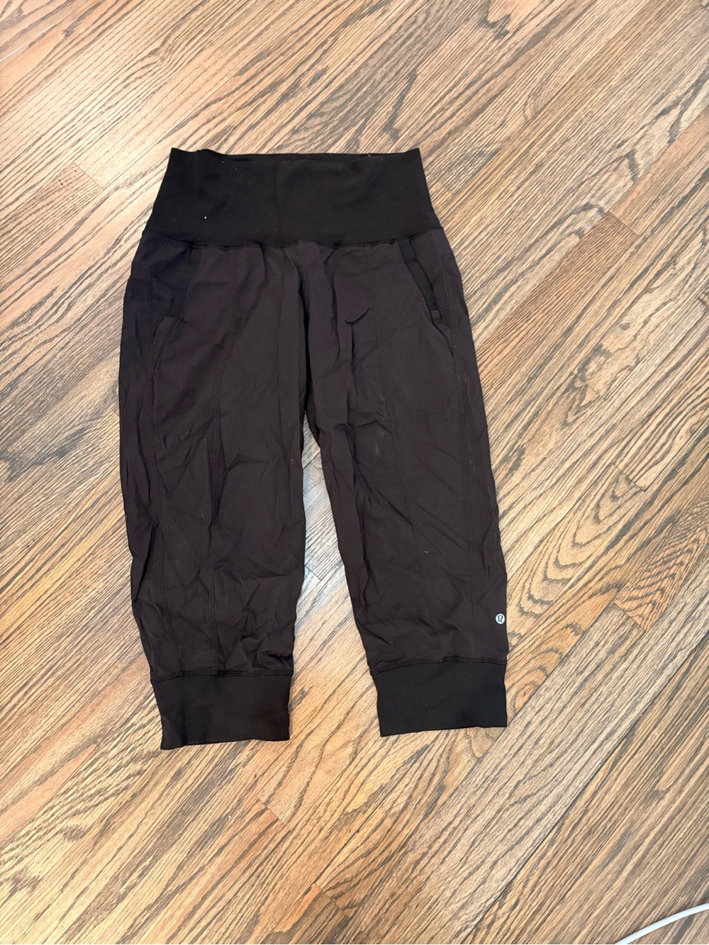 lululemon athletica Black Cropped Athletic Joggers
